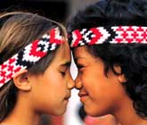 Traditional Maori hongi or greeting